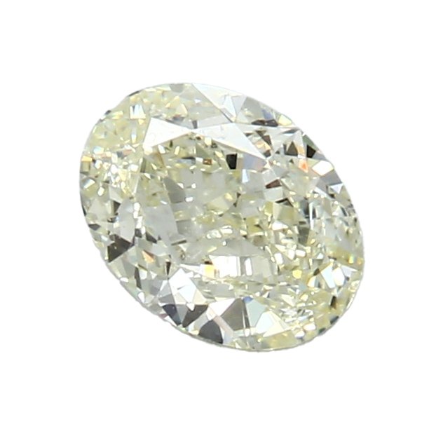 1 pcs Diamant  (Naturfarvet)  - 1.00 ct - Oval - Light Gul - SI1 - Gemological Institute of America (GIA)