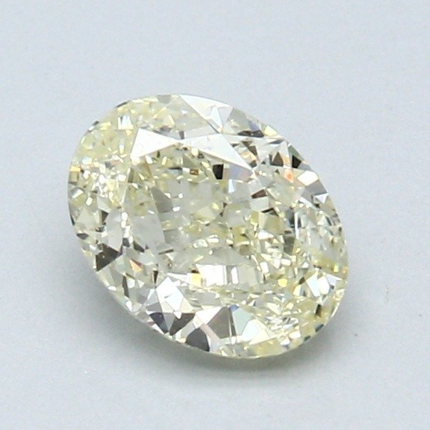 1 pcs Diamant  (Naturfarvet)  - 1.00 ct - Oval - Light Gul - SI1 - Gemological Institute of America (GIA)