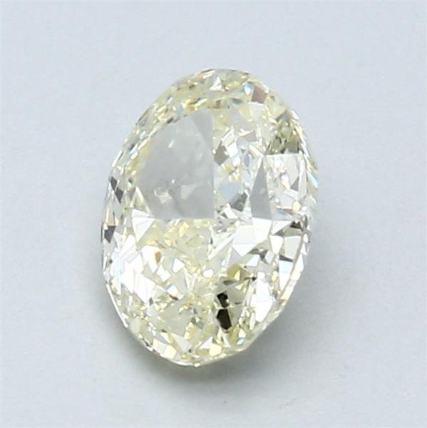 1 pcs Diamant  (Naturfarvet)  - 1.00 ct - Oval - Light Gul - SI1 - Gemological Institute of America (GIA)