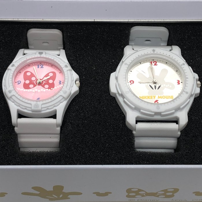 Disney Mickey ＆ Minnie Mouse Premium pair wrist watch Crane Game Prize Japan - Mickey ＆ Minnie - SEGA