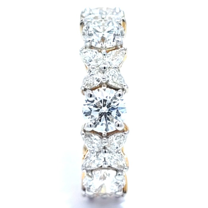 Ring - 14 karat Gulguld -  4.93ct. tw. Diamant (Laboratoriedyrket) - Diamant - Bryllupsband