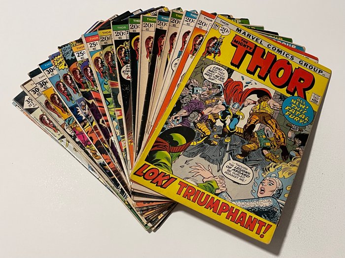 Thor Vol. 1. #194-195-196-199-201-202-203-207-218-239-246-248-250-255-257-258-263-274-301-305. - 20 Comic - Første udgave - 1971/1981