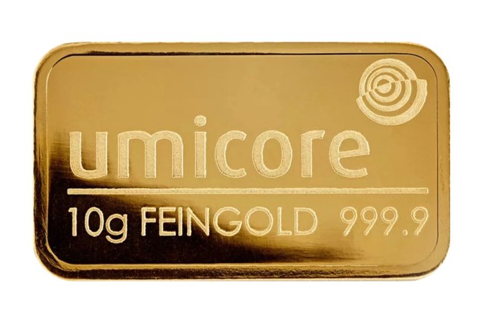 10 gram - Guld 999 - Umicore, Belgium - Forseglet