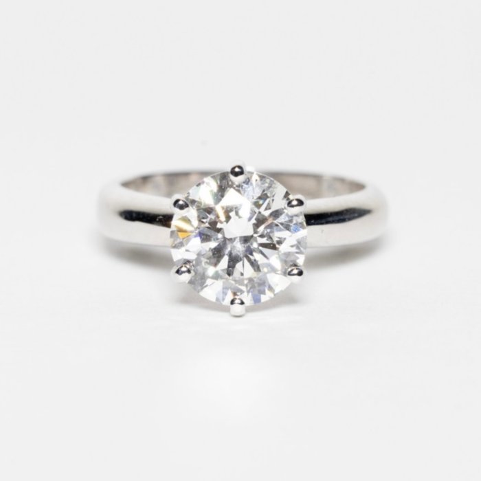 Ingen mindstepris - Forlovelsesring - 18 kraat Hvidguld -  5.14ct. tw. Diamant (Laboratoriedyrket) - F VS2 IDEAL