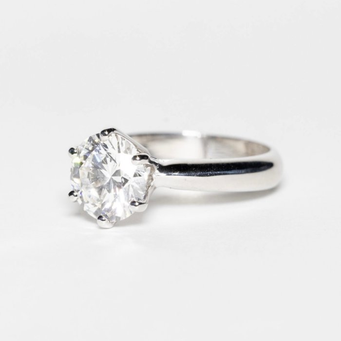 Ingen mindstepris - Forlovelsesring - 18 kraat Hvidguld -  5.14ct. tw. Diamant (Laboratoriedyrket) - F VS2 IDEAL