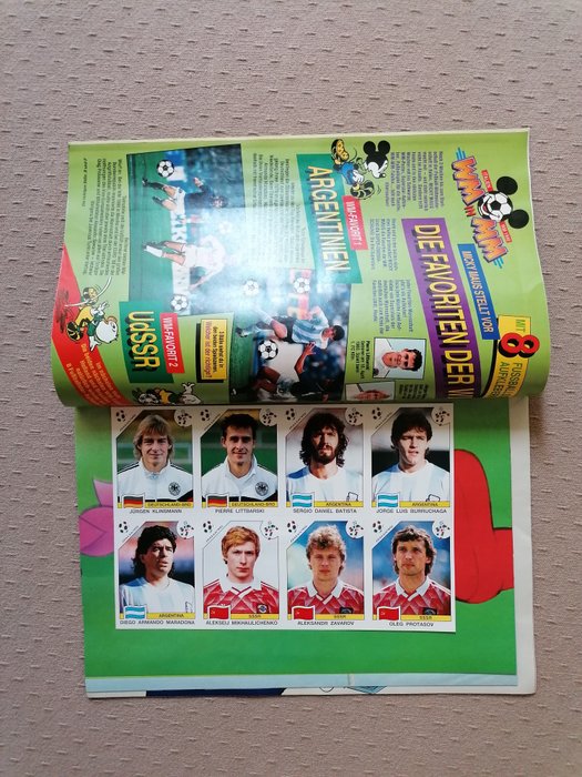 Panini - Italia 90 World Cup - Mickey Mouse extrs stickers sheet with Diego Maradona - 1 Mixed collection