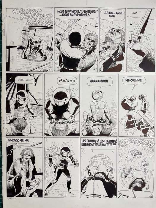 Renaud - 1 Original page - Les Enfants de la Salamandre T3 - Alicia - 1990