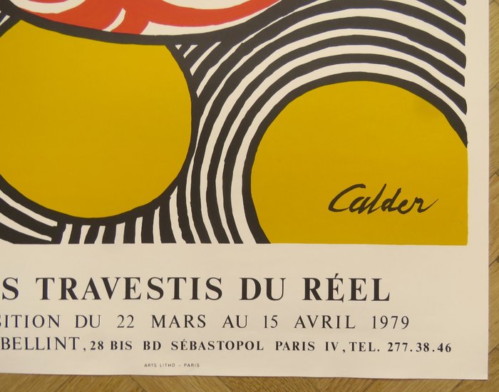 Alexander Calder - Affiche originale - Les travestis du réel - 1979