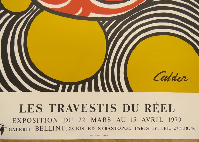 Alexander Calder - Affiche originale - Les travestis du réel - 1979