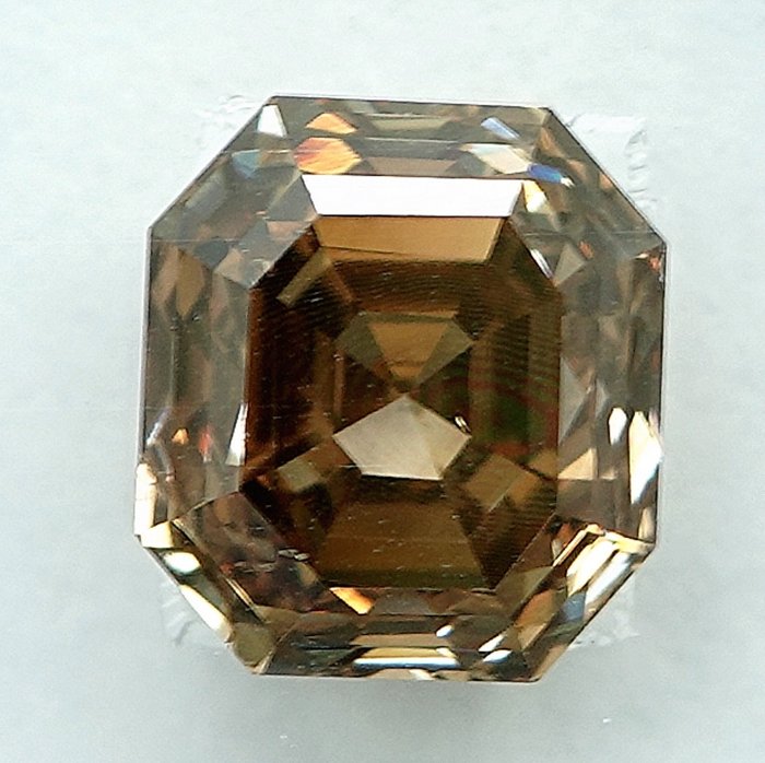 1 pcs Diamant  (Naturfarvet)  - 1.59 ct - Radiant - Fancy Brunlig Gul - SI2 - International Gemological Institute (IGI)