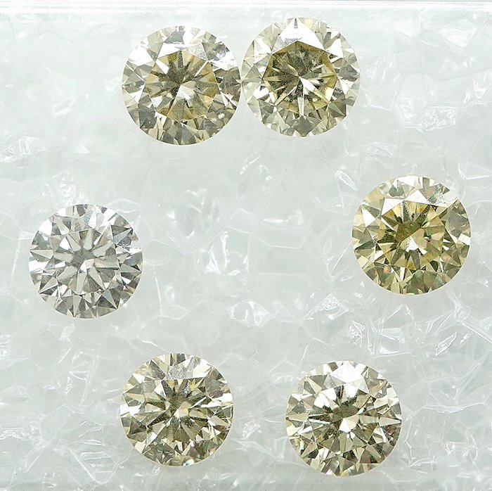 Ingen mindstepris - 6 pcs Diamant  (Natur)  - 113 ct - SI1 VS1 - Gem Report Antwerp (GRA)