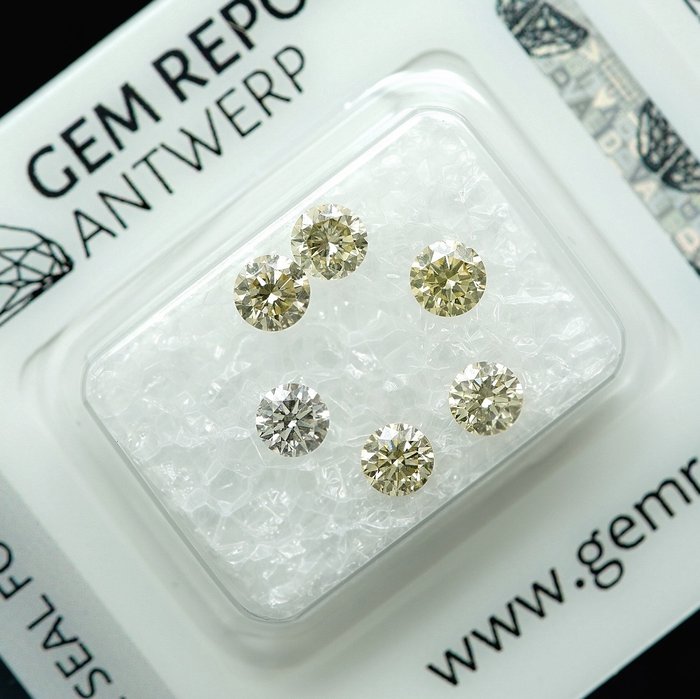 Ingen mindstepris - 6 pcs Diamant  (Natur)  - 113 ct - SI1 VS1 - Gem Report Antwerp (GRA)