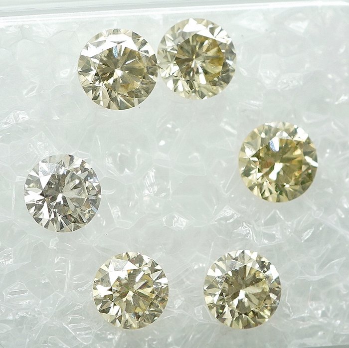 Ingen mindstepris - 6 pcs Diamant  (Natur)  - 113 ct - SI1 VS1 - Gem Report Antwerp (GRA)