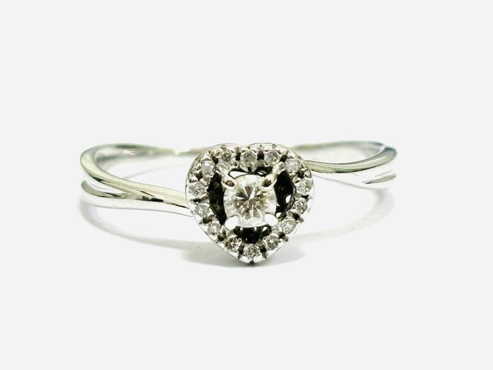 Ring - 18 kraat Hvidguld -  0.23ct. tw. Diamant (Natur)  - Fremstillet i Italien