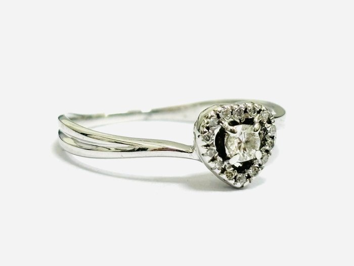 Ring - 18 kraat Hvidguld -  0.23ct. tw. Diamant (Natur)  - Fremstillet i Italien