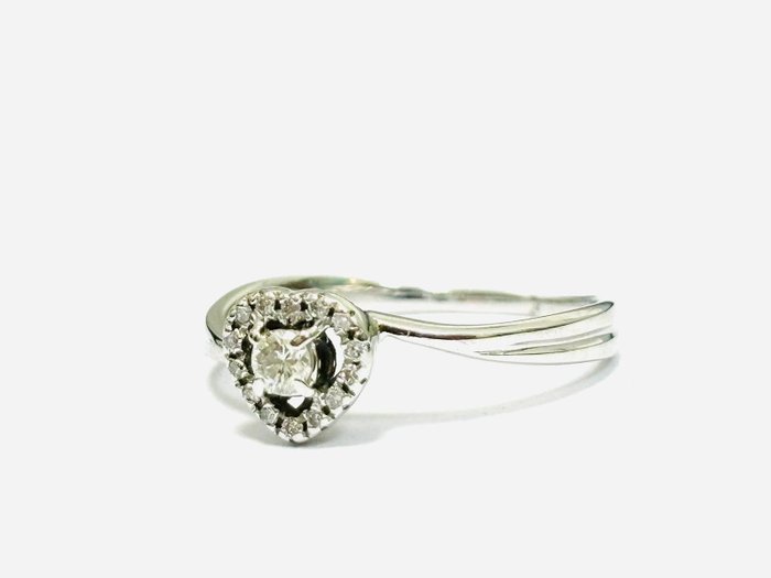 Ring - 18 kraat Hvidguld -  0.23ct. tw. Diamant (Natur)  - Fremstillet i Italien