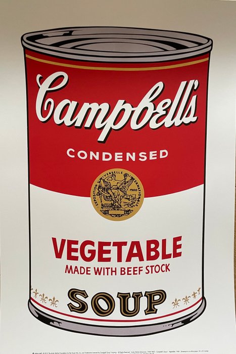 Andy Warhol (after) - (1928-1987), Campbell’s so up I Vegetable, 1968, copyright 2013 The Andy Warhol Foundation for the