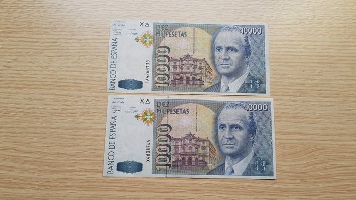 Spanien - 2 x 10000 Pesetas 1992 - Pick 166  (Ingen mindstepris)