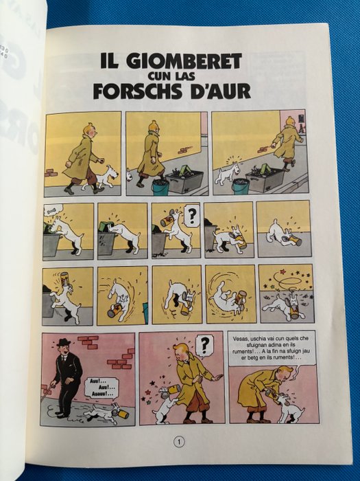 Tintin - Le crabe aux pinces d'or en Romanche - 1 Album - Første udgave - 1986