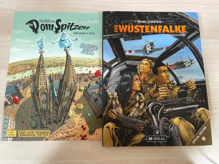 Dom Spitzen - Signed with Sketch  Der Wüstenfalke - with Signed Print by Franz Zumstein - 2 Comic