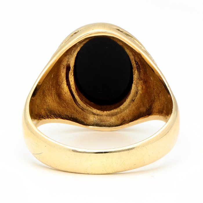 Ring - 14 karat Gulguld Onyx