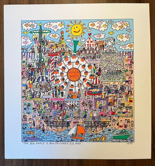 James Rizzi (1950-2011) - The big apple is big on coney island