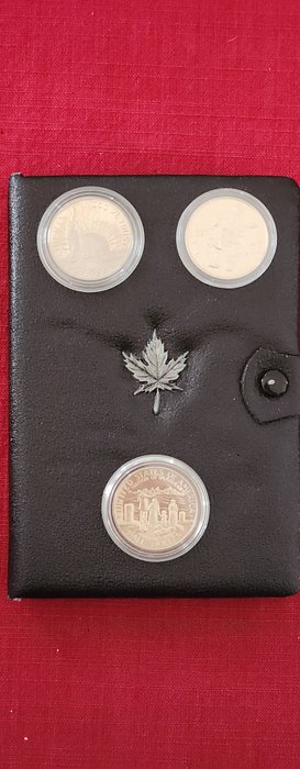 Canada, Förenta staterna. A Lot consisting of 3x USA Commemorative Half Dollars, together with a Canadian 1981 Double Dollar 1981-2000  (Ingen mindstepris)