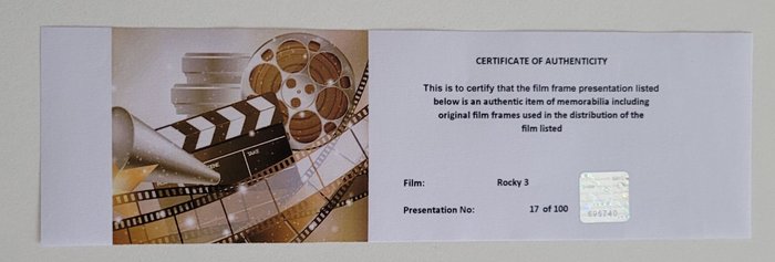 Rocky III - Framed Film Cell Display with COA