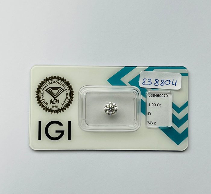 1 pcs Diamant  (Natur)  - 100 ct - Rund - D (farveløs) - VS2 - International Gemological Institute (IGI)