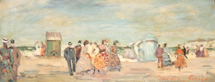 Pierre Davain Lesage  (1908-?) - Summer at the Beach in Normandië