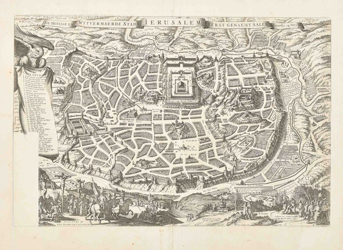 Middle East - Israel / Jerusalem; N. Visscher - De Heylige en Wytvermaerde Stadt Ierusalem - 1621-1650