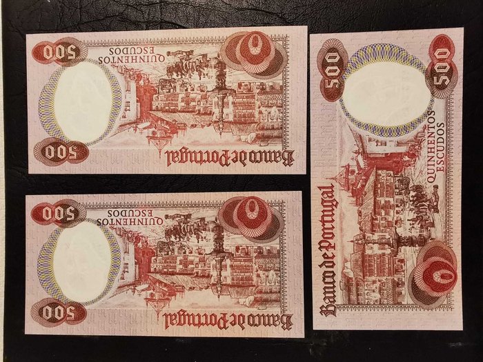 Portugal. - 3 x 500 Escudos 1979 - Pick 177 - consecutive  (Ingen mindstepris)