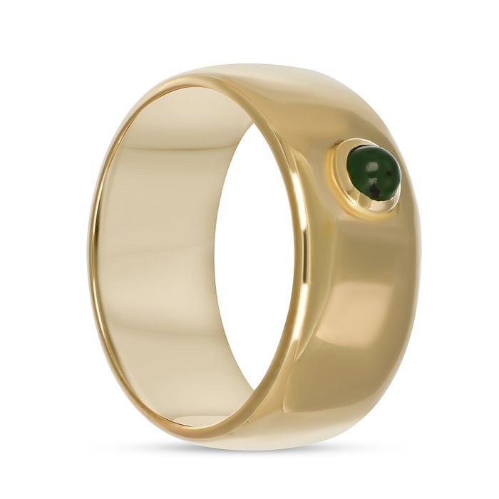 Ring - 18 kraat Gulguld -  0.08ct. tw. Smaragd