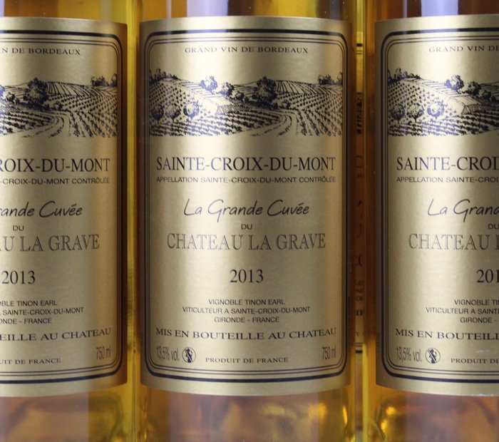 2013 Château La Grave "La Grande Cuvée" - Sainte-Croix-du-Mont - 12 Flasker (0,75 L)