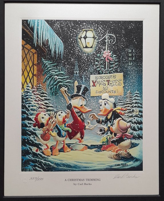 Carl Barks - Lithograph - Donald Duck Uncle Scrooge - A Christmas Trimming - 1999