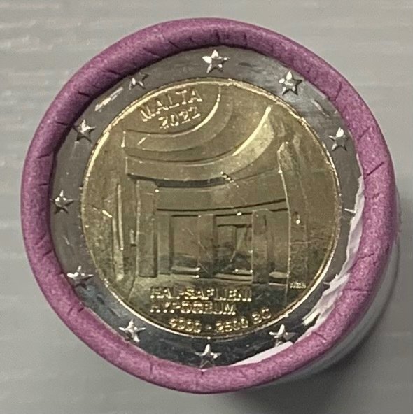 Malta. 2 Euro 2022 "Hypogeum" (25 monnaies) en rouleau  (Ingen mindstepris)