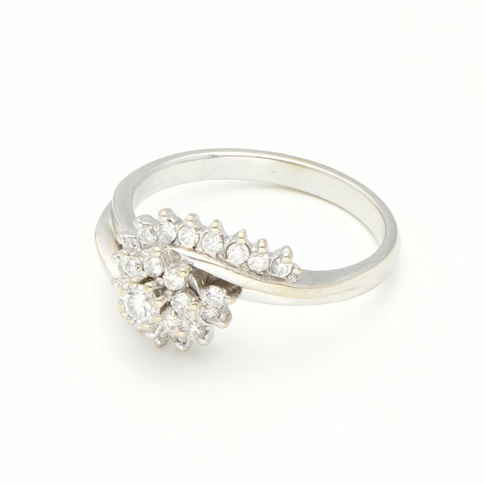 Ingen mindstepris - Ring - 18 kraat Hvidguld -  0.37ct. tw. Diamant (Natur)