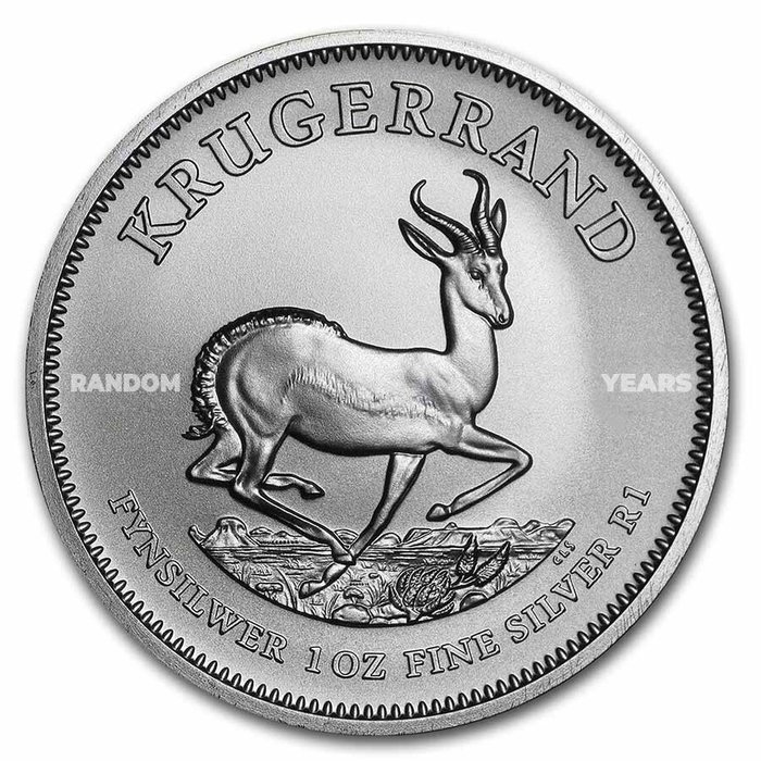 Sydafrika. 100 x 1 oz 1 Rand Silver Krugerrand Coin (Random Years) In Tubes