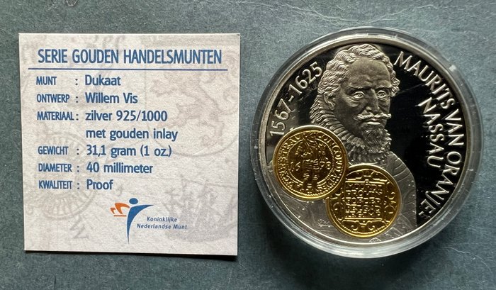 Hollandske Antiller. 2001 Proof, Gouden dukaat Maurits van Oranje, serie gouden handelsmunten  (Ingen mindstepris)