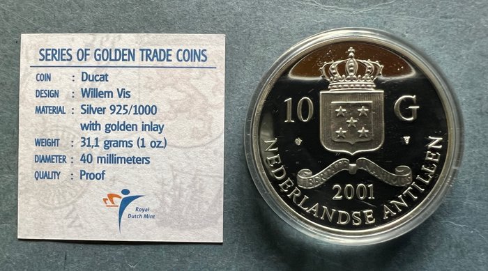 Hollandske Antiller. 2001 Proof, Gouden dukaat Maurits van Oranje, serie gouden handelsmunten  (Ingen mindstepris)