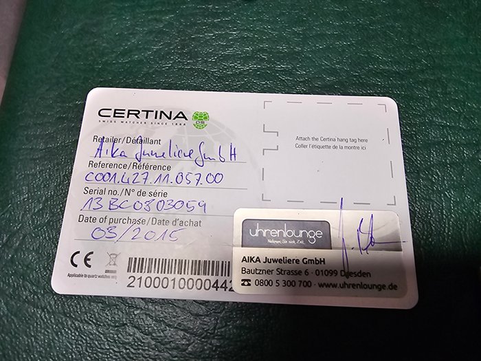 Certina - DS Podium - C001.427.11.057.00 - Unisex - 2010-2020