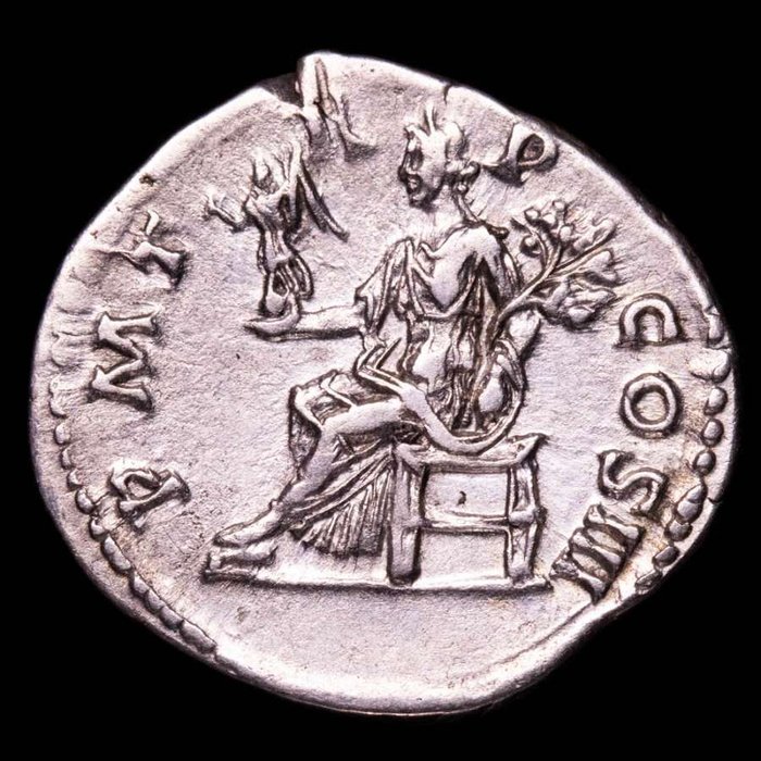 Romarriket. Hadrian (117-138). Denarius Rome mint. P M TR P COS III. Roma seated  (Ingen mindstepris)