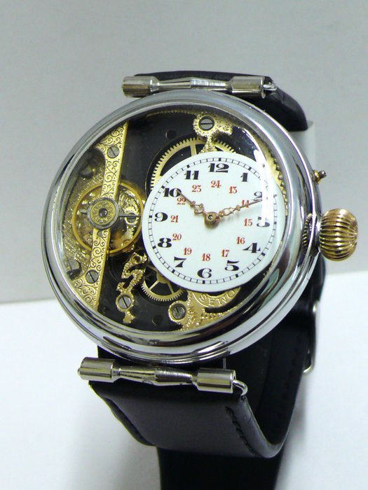 Hebdomas - Skeleton Oversized Gents marriage watch - Ingen mindstepris - Mænd - 1901-1949