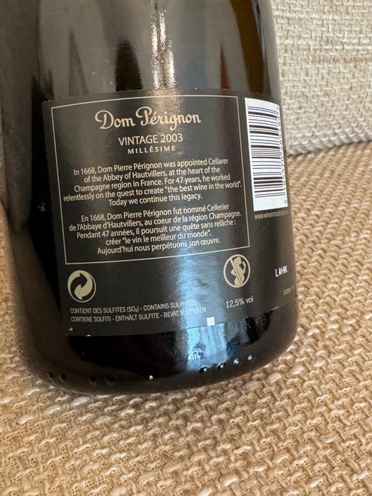 2003 Dom Pérignon - Champagne Brut - 1 Flaske (0,75L)