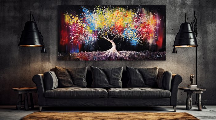 Monika Spiewak - Tree - XXL -  on Frame - Ready to Hang - 100% Hand Painted