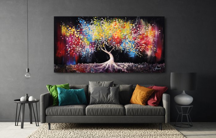 Monika Spiewak - Tree - XXL -  on Frame - Ready to Hang - 100% Hand Painted