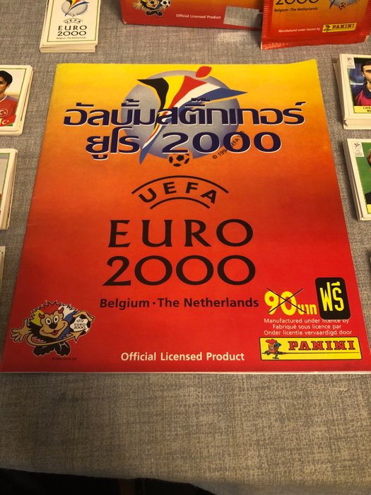 Panini - Euro 2000 - Thai edition Empty album + Empty box + Sealed pack + Complete sticker set (358/358) - 1 Mixed collection