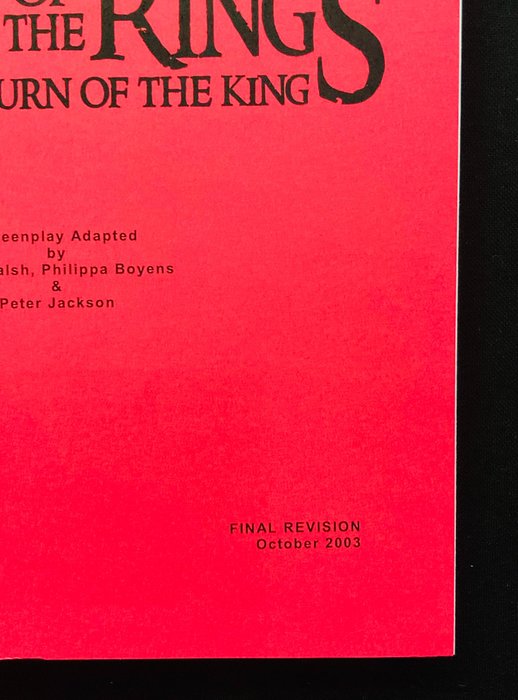 The Lord of the Rings - The Return Of The King - Script from the Production Company - Final Revision October 2003