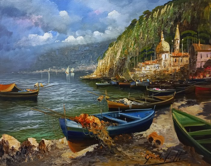 Guido Vuotto (1964) - Barche a riposo Sorrento