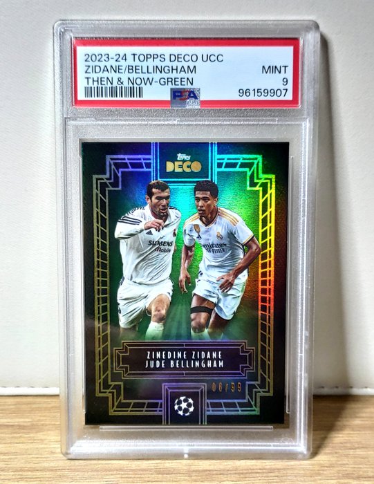 2023/24 Topps Deco UCC Then  Now - Jude Bellingham  Zinedine Zidane /99 PSA 9 - 1 Graded card